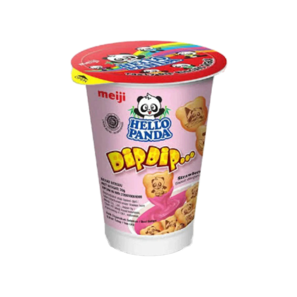 Meiji Hello Panda Dip Dip Strawberry 12 x 20g