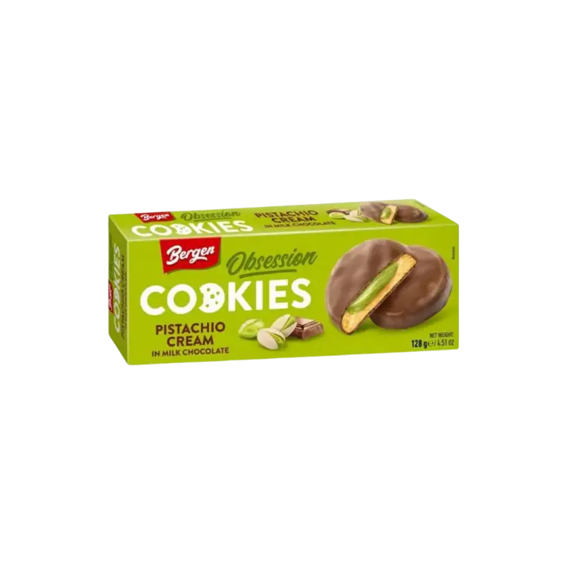 Bergen Pistachio Cream Milk Chocolate Cookie 18 x 128g