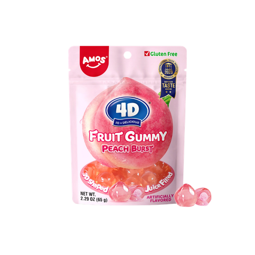 [6936756256214] Amos 4D Fruit Gummy Peach 12 x 65g