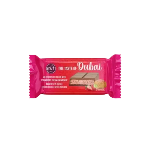 [8698701041334] Elit Dubai Milk Chocolate Strawberry Cream & Kadayif 12 x 90g