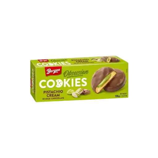 [5902379010831] Bergen Pistachio Cream Milk Chocolate Cookie 18 x 128g